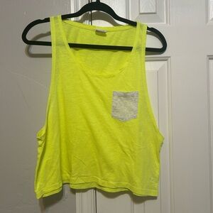 PINK Victoria's Secret Neon Yellow Tank Top